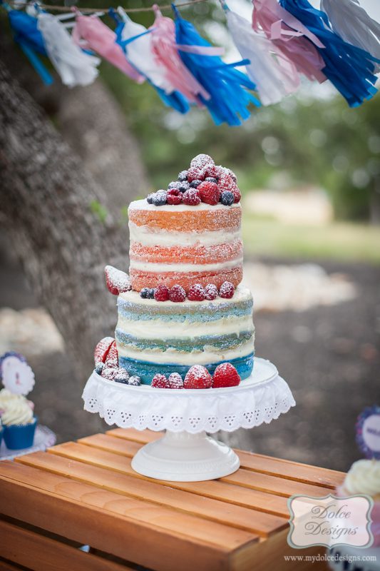 rustic naked ombre cake austin