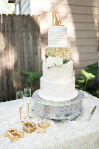 sequin wedding cake