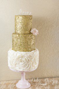 gold sequin cake